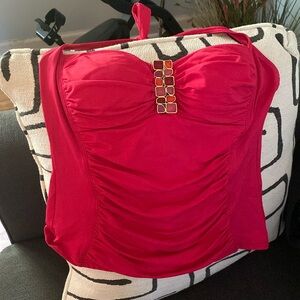 LA BLANCA LADIES TANKINI BATHING SUIT TOP SIZE 10